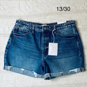Cuffed Jean Shorts